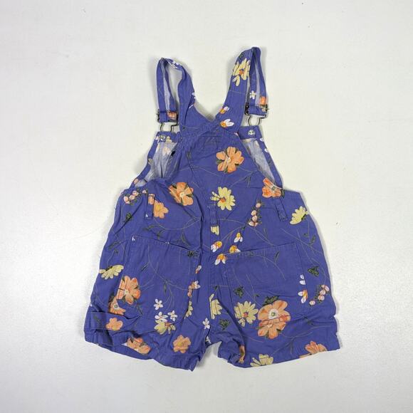 Vtg The Children's Place Shortalls Girls Size 3-4T Purple Overalls Floral 90s - Picture 4 of 5